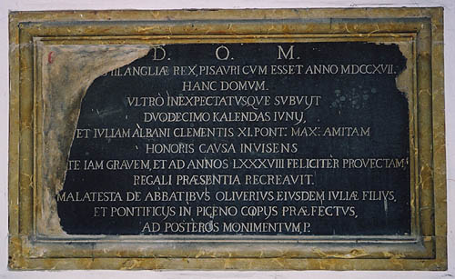 Inscription in Palazzo Almerici